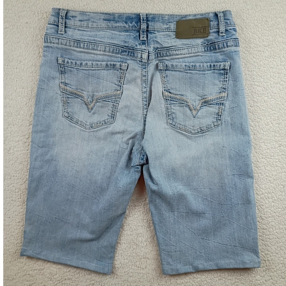 BKE Denim Shorts Mens 34 Light Blue Tyler Straight Leg Cut Off Hemmed